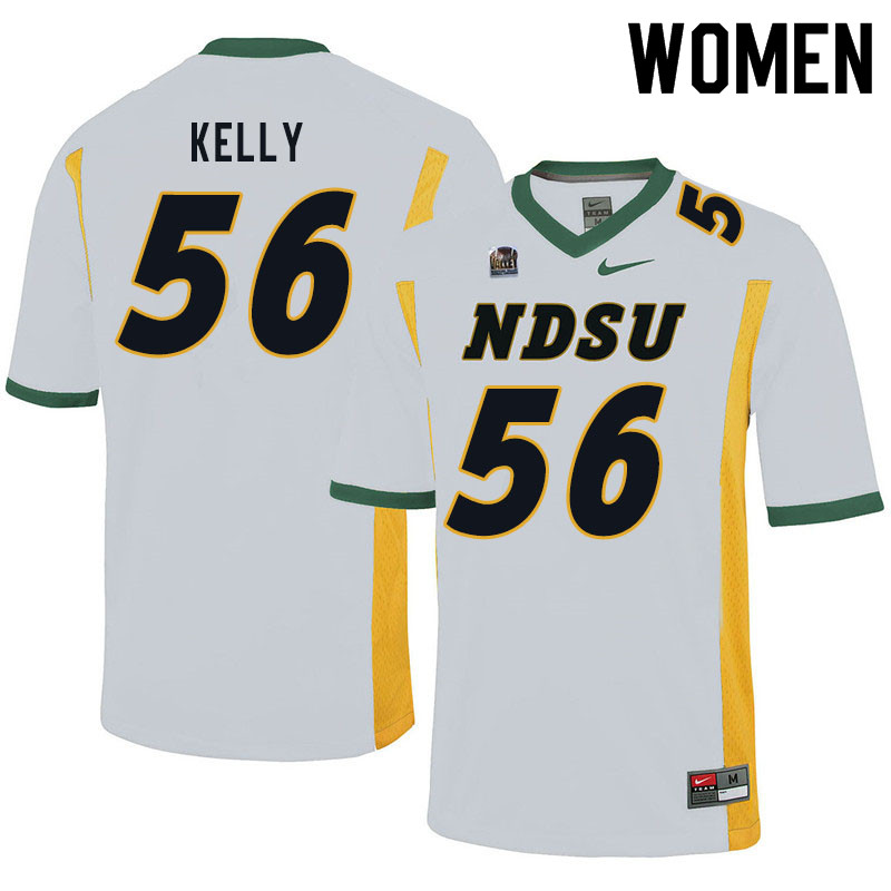 Women #56 Justice Kelly North Dakota State Bison College Football Jerseys Sale-White - Click Image to Close